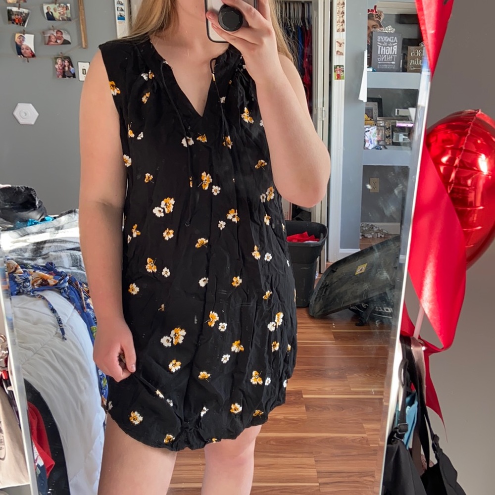 Black and Yellow Floral Dress